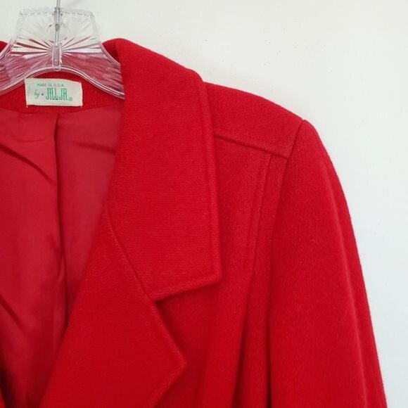 Vintage Jill Jr. double breasted wool coat red - Picture 2 of 13
